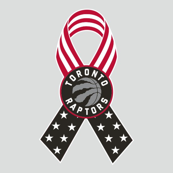 Toronto Raptors Ribbon American Flag logo vinyl decal